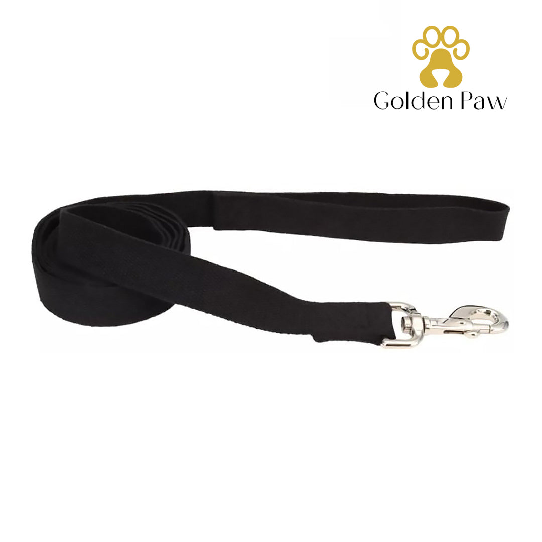 Golden Paw - Dog Lead Onyx Black - 6 feet x 5/8"W