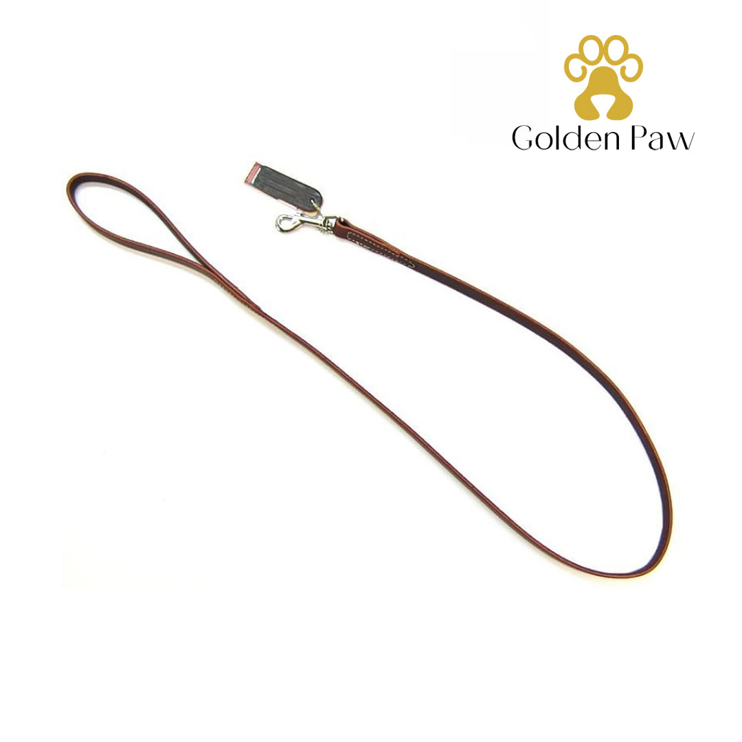 Golden Paw - Leather Lead - 4' Long x 5/8" Wide