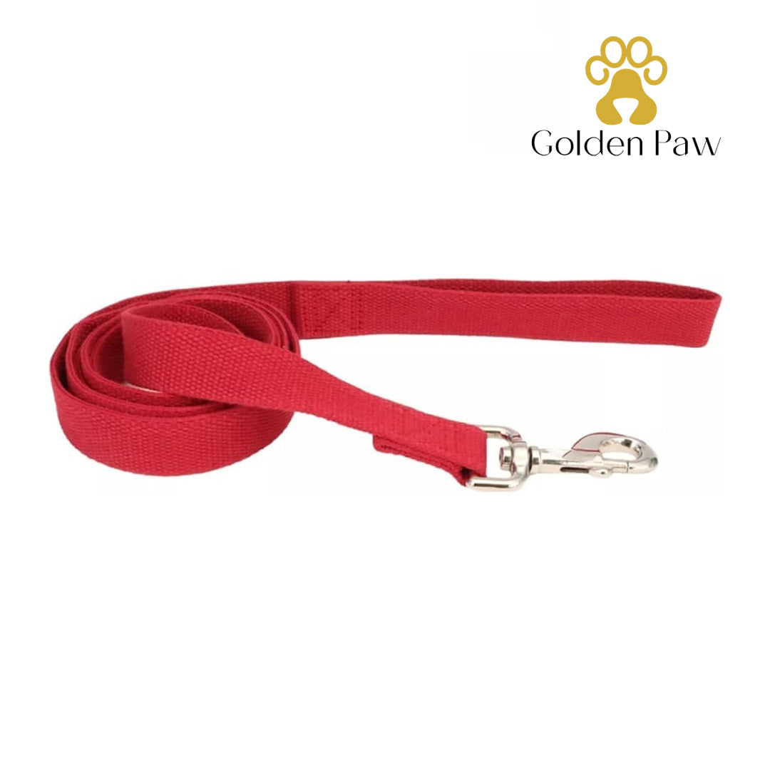 Golden Paw - Dog Lead Cranberry Red - 6 feet x 5/8"W
