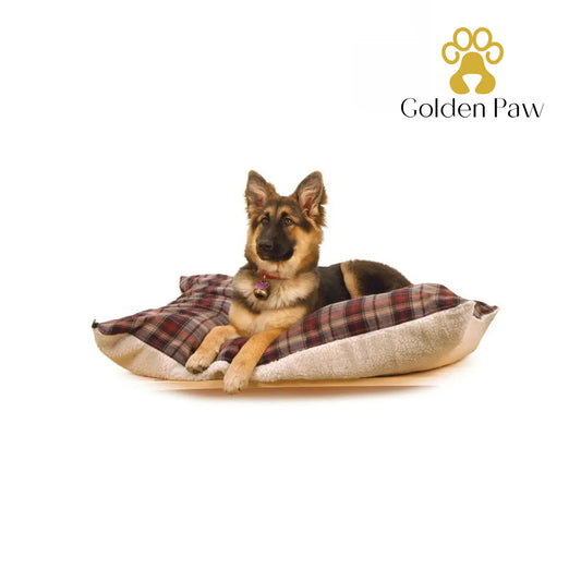 Golden Paw - Flannel Sherpa Bed, Burgundy