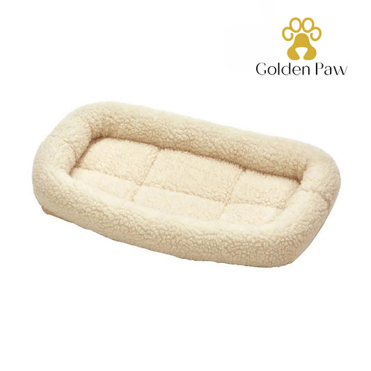 Golden Paw - Fleece Pet Bed for Dogs & Cats, Cream 18"